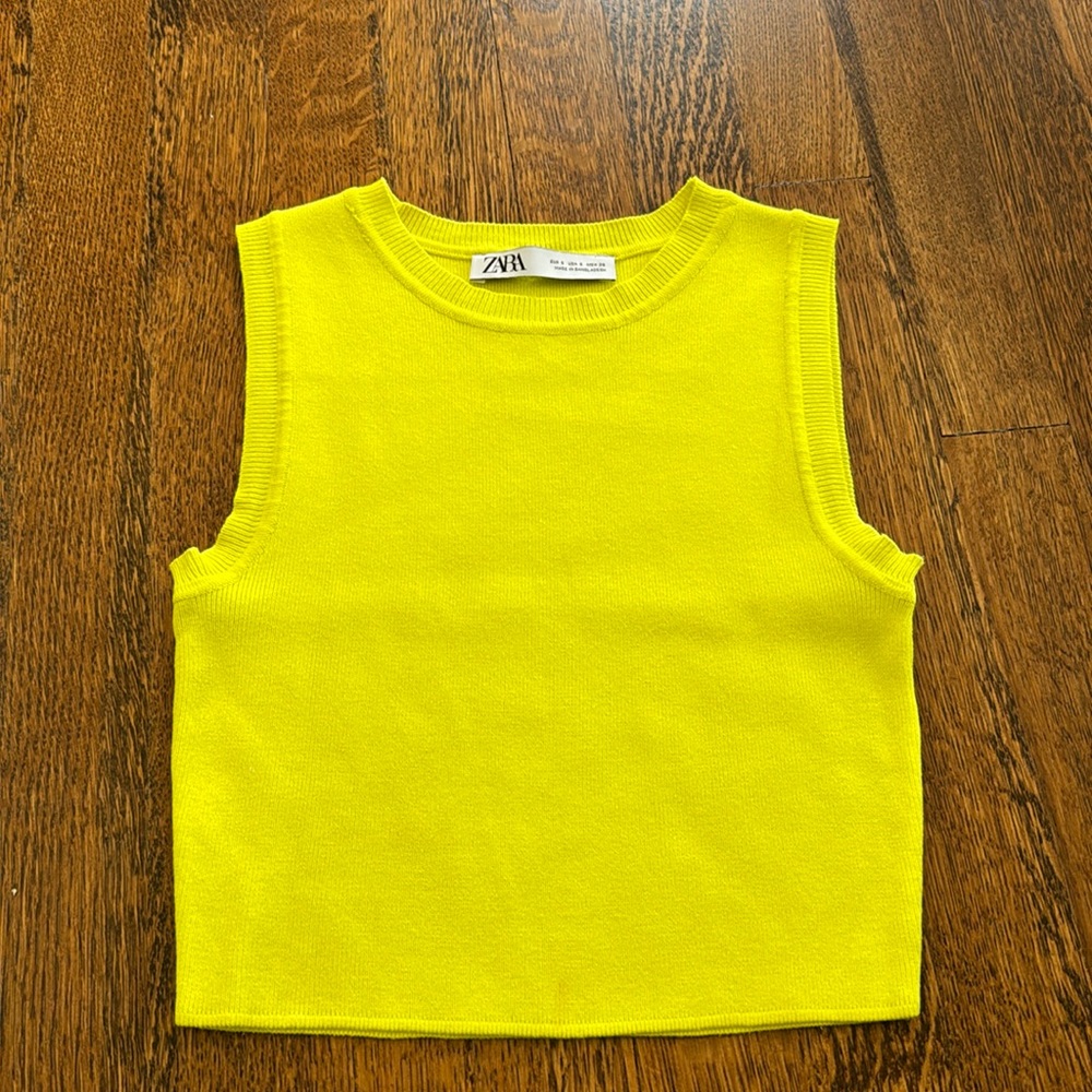 Neon yellow Zara tank